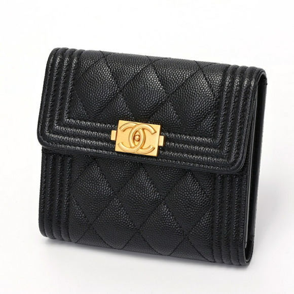 CHANEL Black Caviar Leather Wallet - Picture 1 of 7